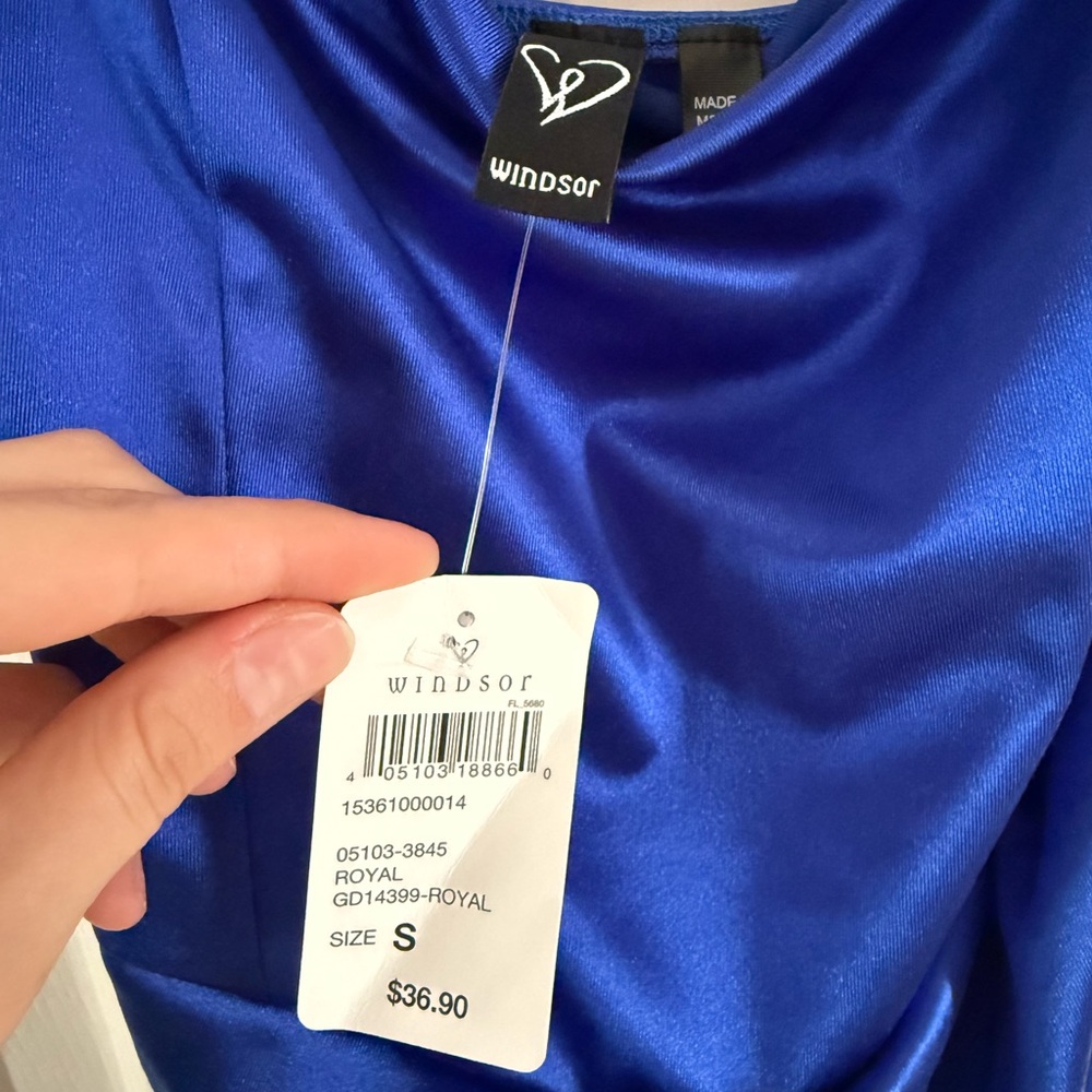 Windsor Royal Blue Asymmetrical Dress - Picture 3 of 3